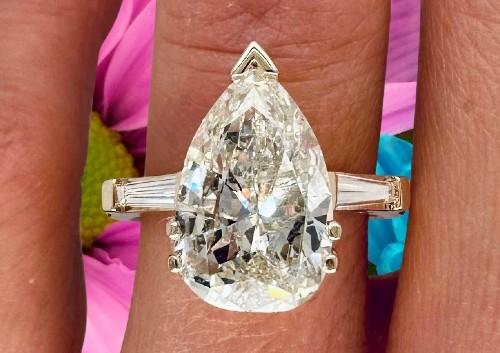 GIA certified pear diamond engagement ring