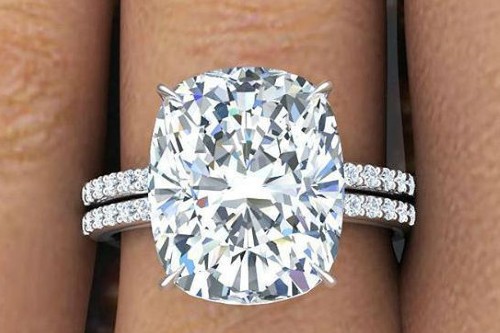 large lab grown diamond engagement ring