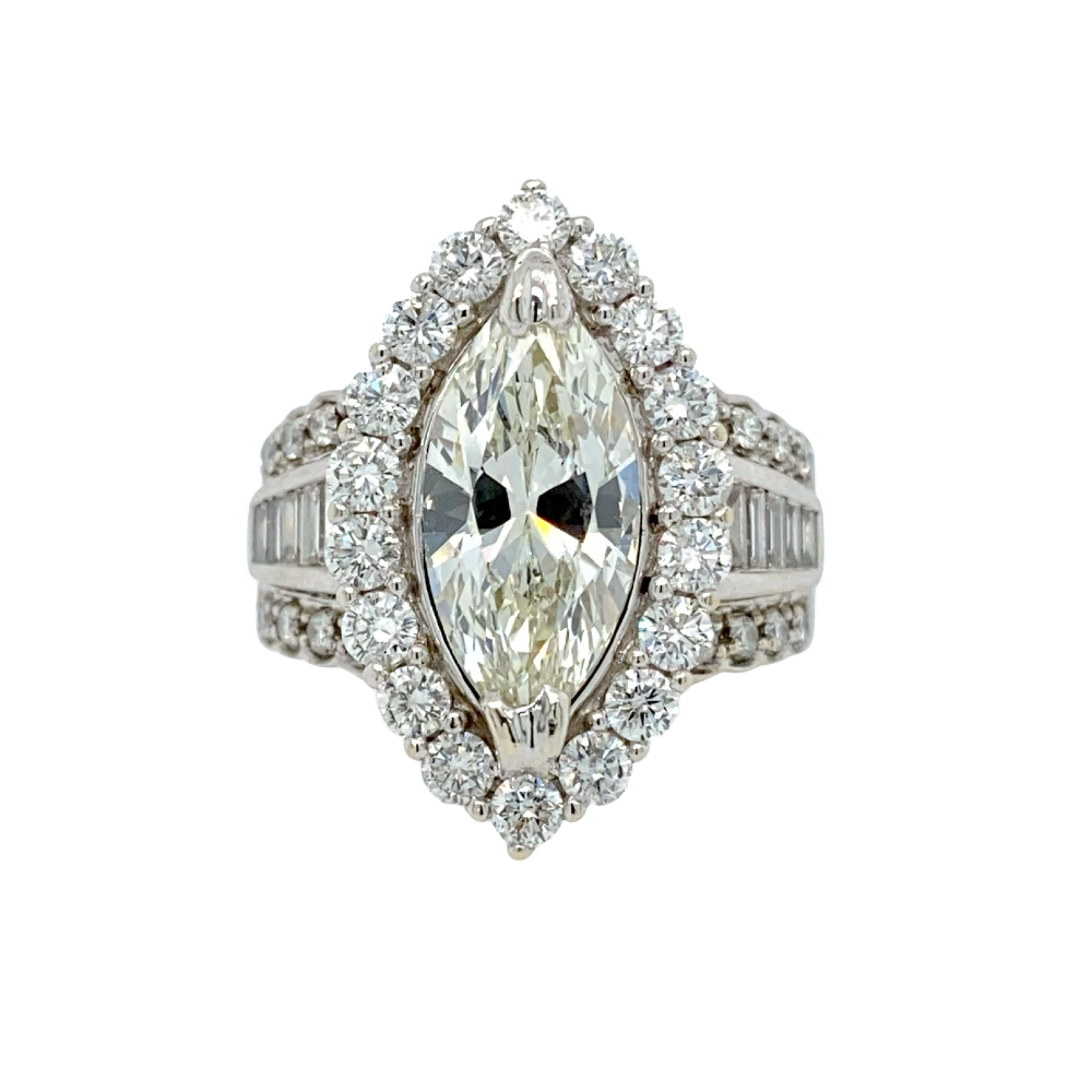 6.50 CTW Marquise Halo Diamond Ring
