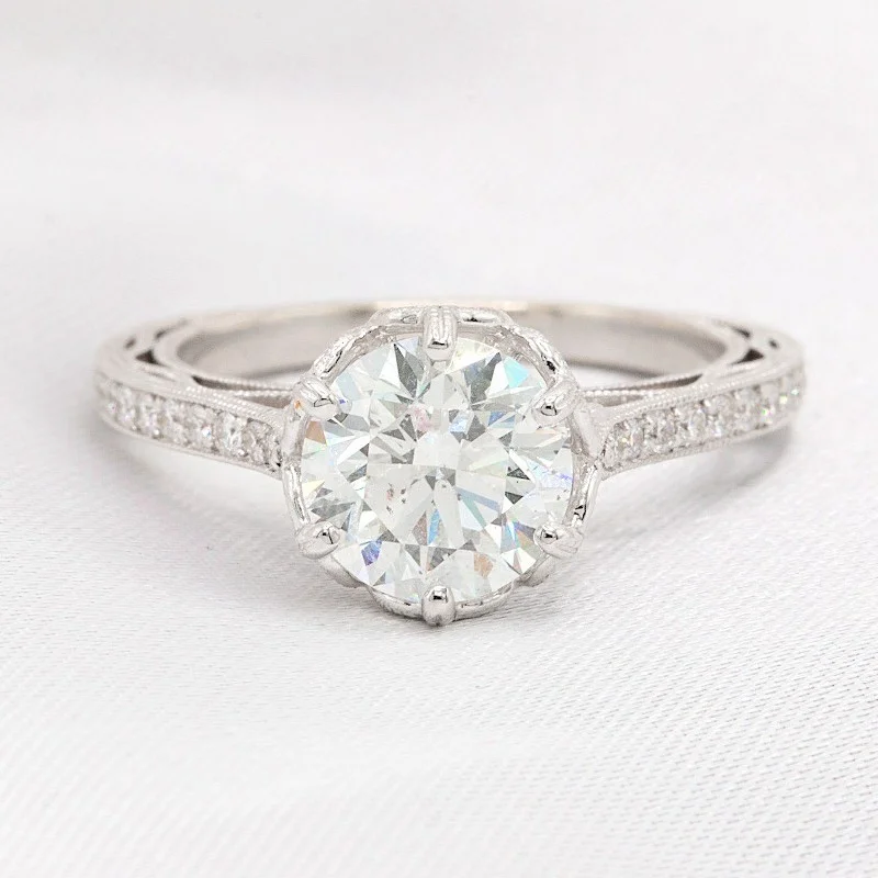 18k GIA Round Diamond Engagement Ring