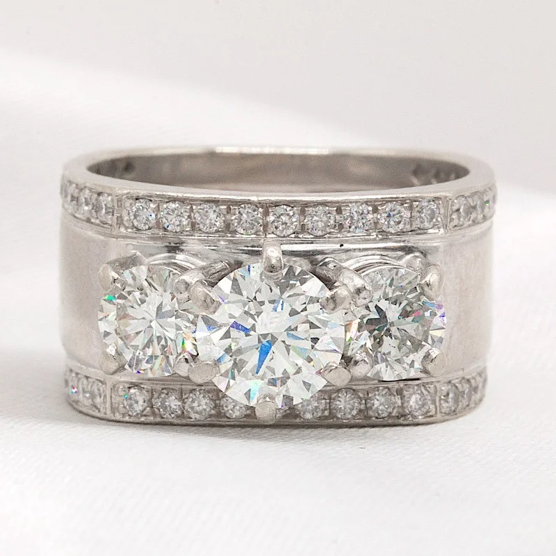2.05 CTW 3 Stone Diamond Engagement Ring