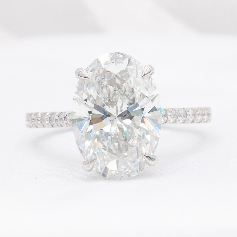 5.07 CTW Lab Grown Oval Engagement Ring