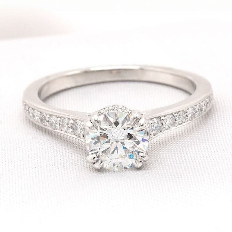 GIA Certified Platinum Engagement Ring