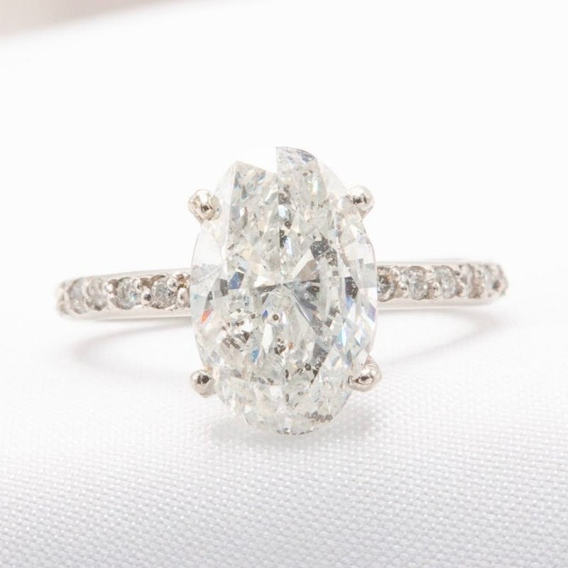 3.25 CTW Certified Oval Engagement Ring