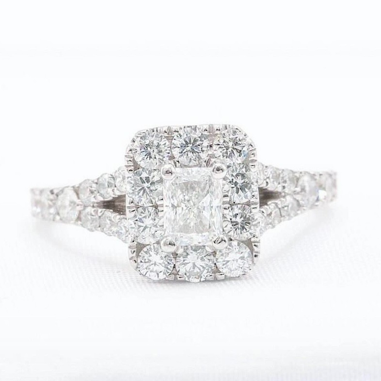 1.50 CTW Radiant Diamond Engagement Ring