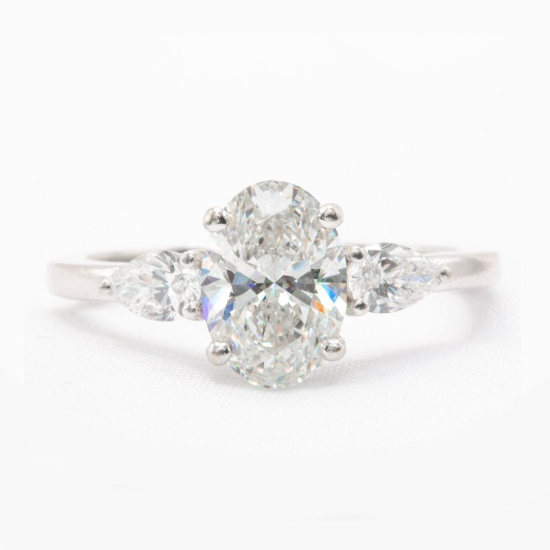 2.05 CTW 3 Stone Lab Grown Engagement Ring
