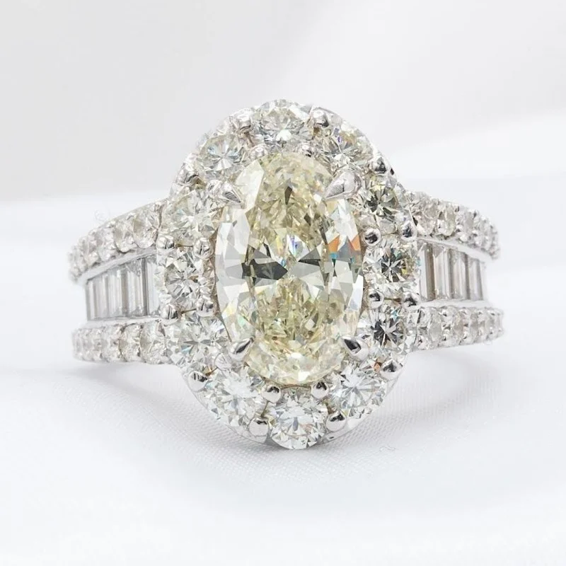 4.40 CTW Oval Halo Engagement Ring