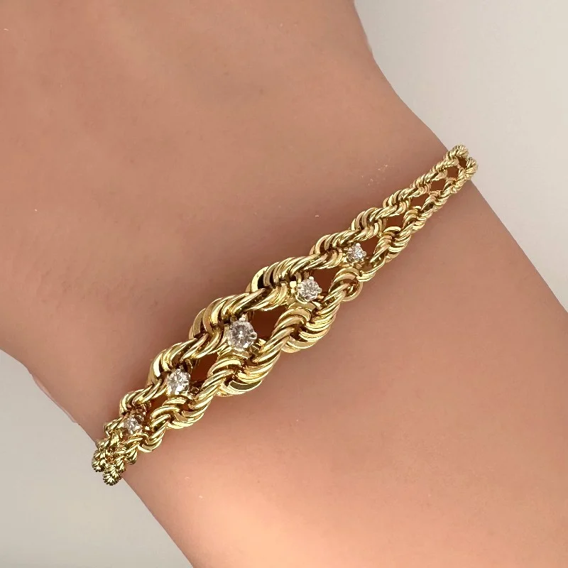 14k Gold and Diamond Bracelet