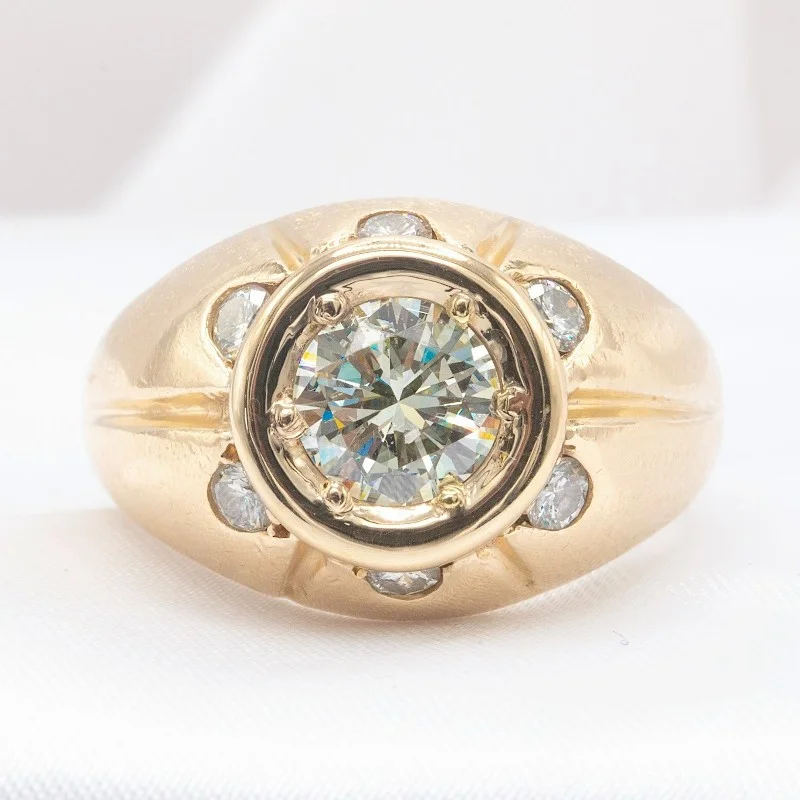 2 CTW YG Natural Round Diamond Ring