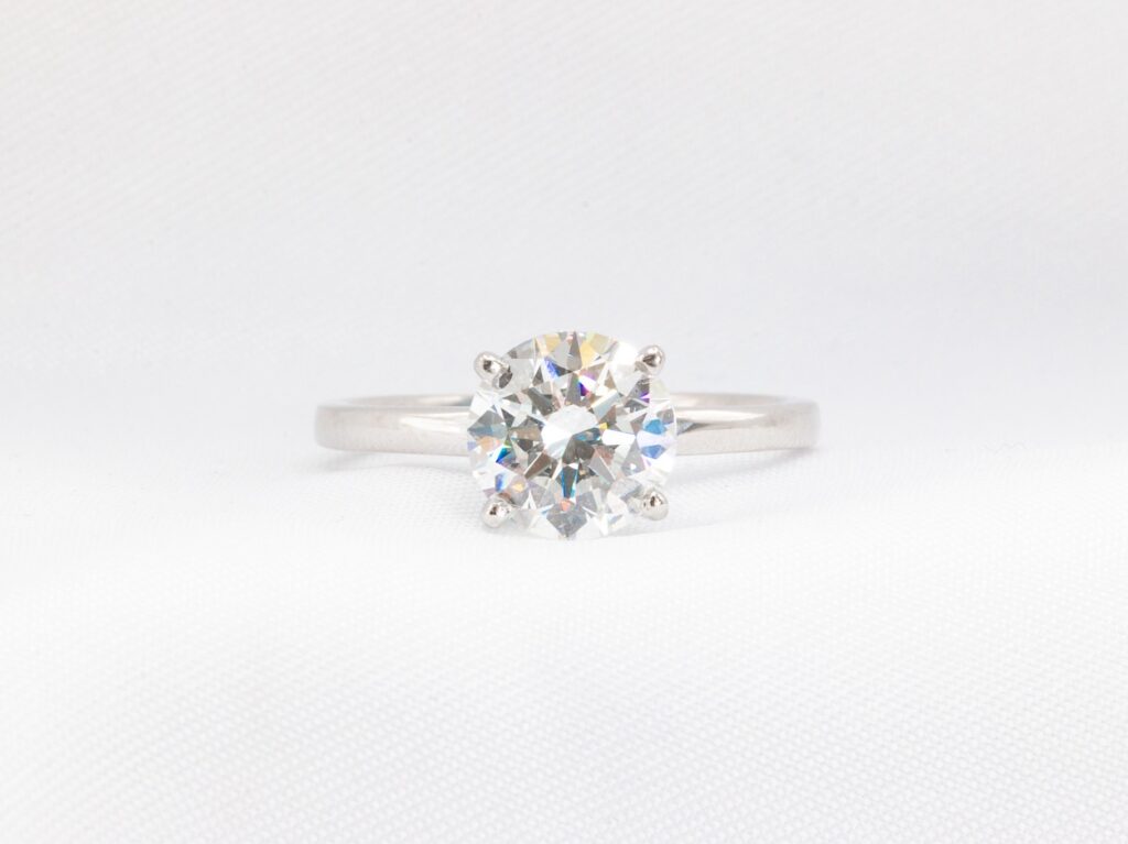 2 Carat Lab Round Cut Solitaire Engagement Ring
