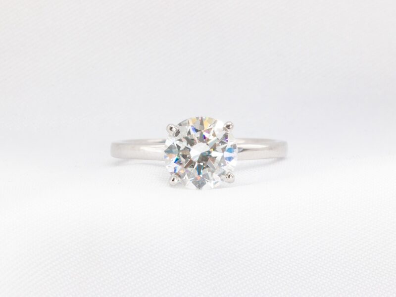 2 Carat Lab Round Cut Solitaire Engagement Ring ⋆ Diamond Exchange Houston