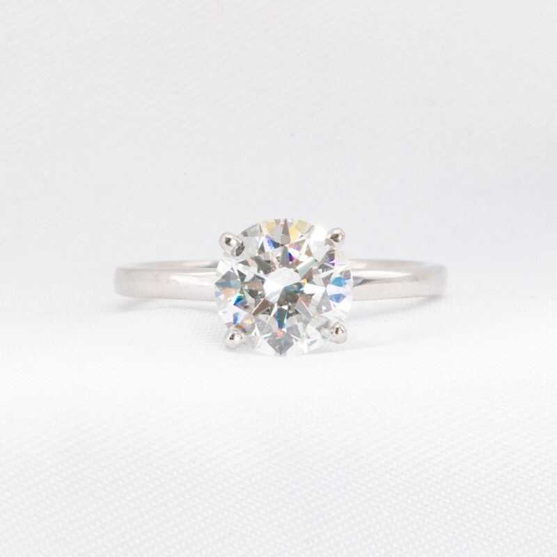 2 Carat Lab Round Cut Solitaire Engagement Ring