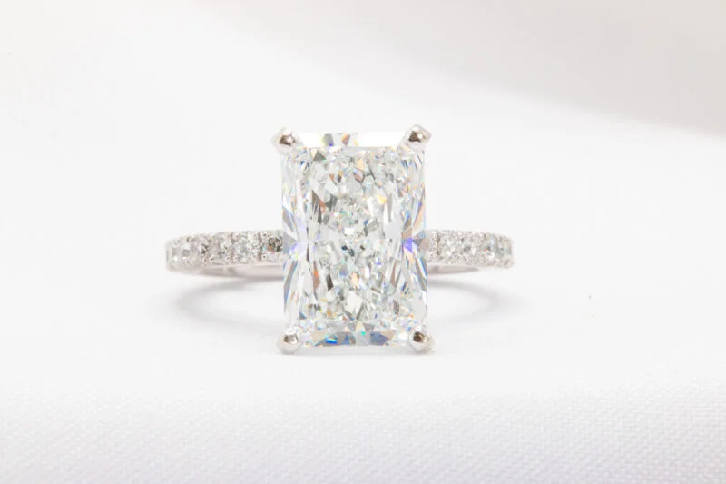 radiant cut lab diamond ring