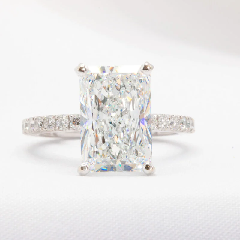 radiant cut lab diamond ring