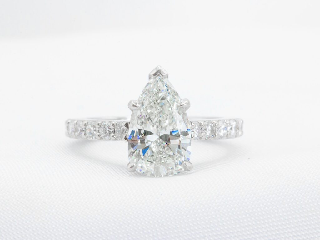 pear shape gia certified diamond ring