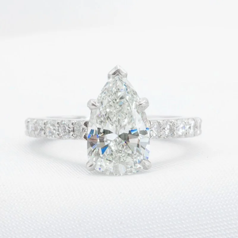 pear shape gia certified diamond ring