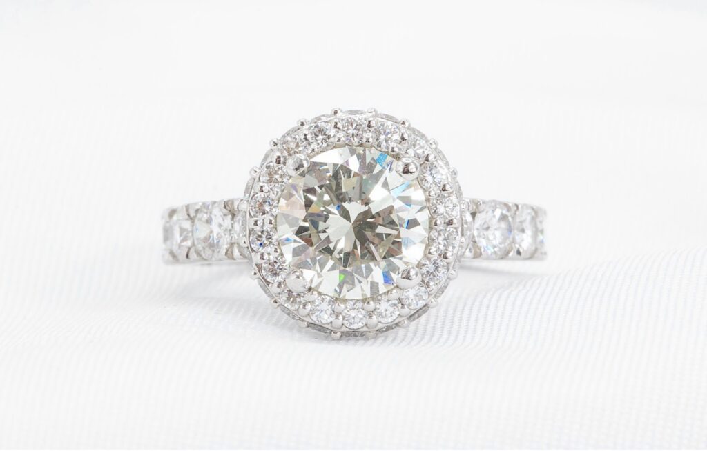 gia diamond halo ring