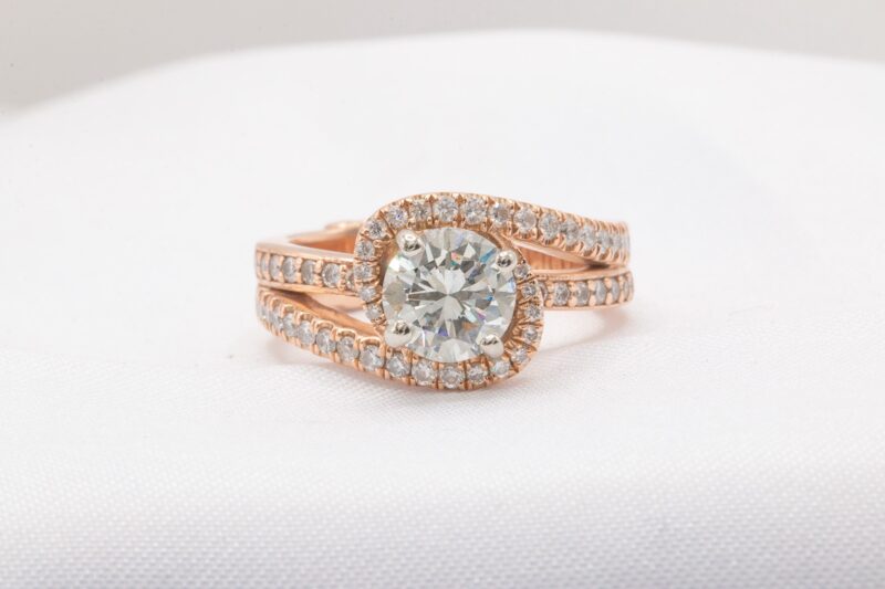 rose gold bypass gia engagement ring