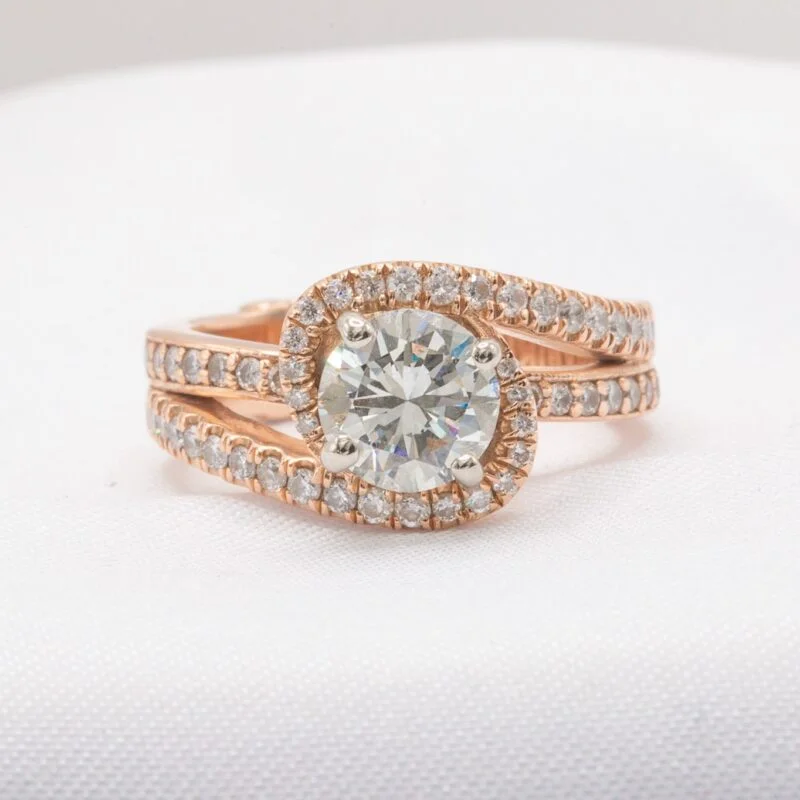 rose gold bypass gia engagement ring