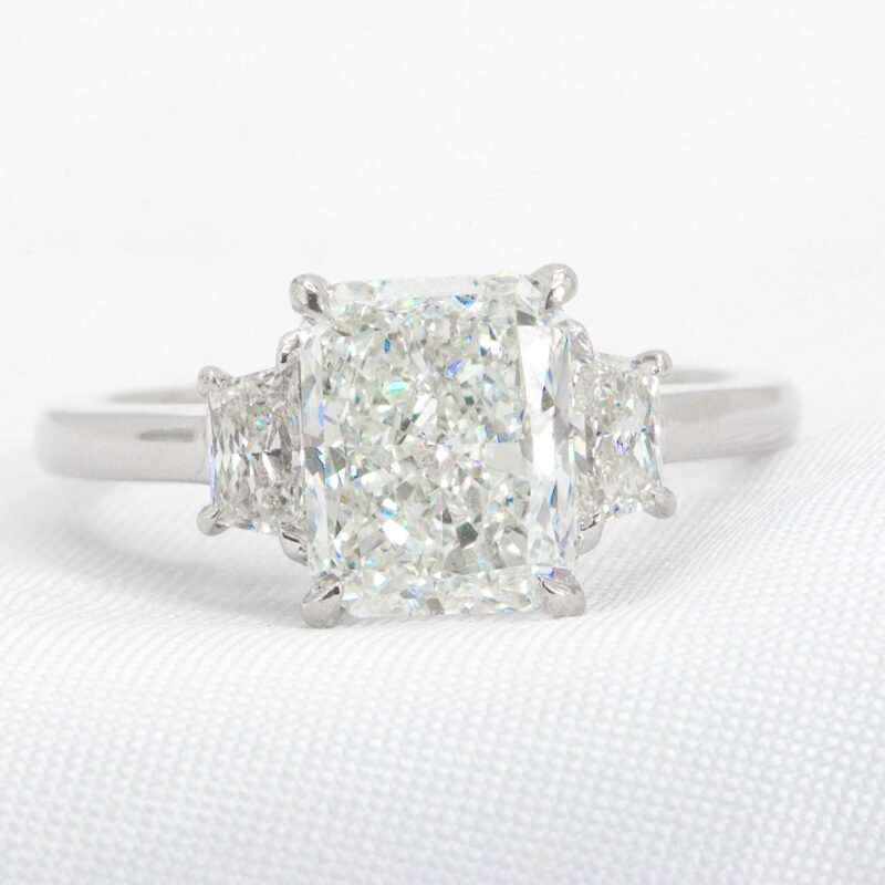 2.94 CTW Radiant Cut Diamond GIA Certified in Platinum Ring