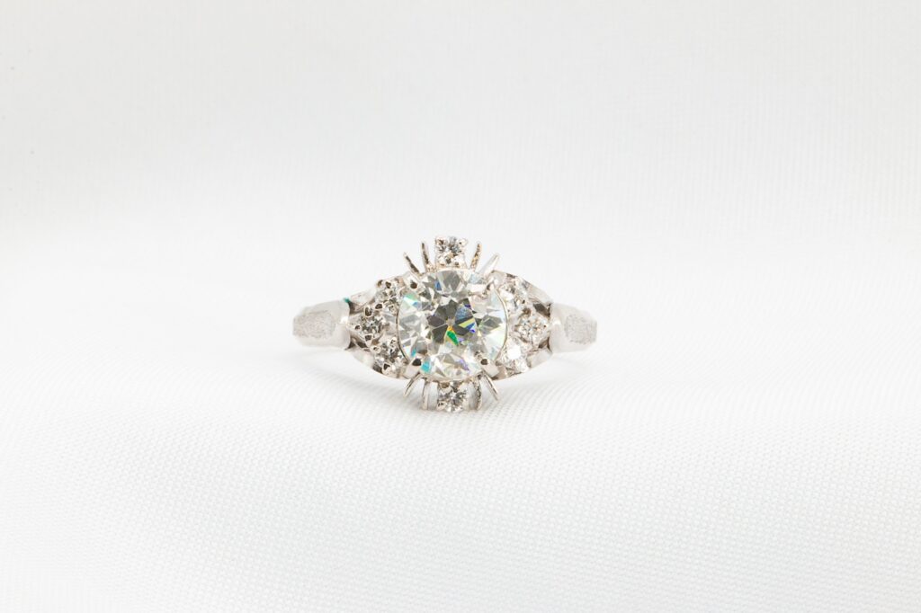 GIA 1.15 Carat Old Euro Diamond in Vintage Platinum Engagement Ring