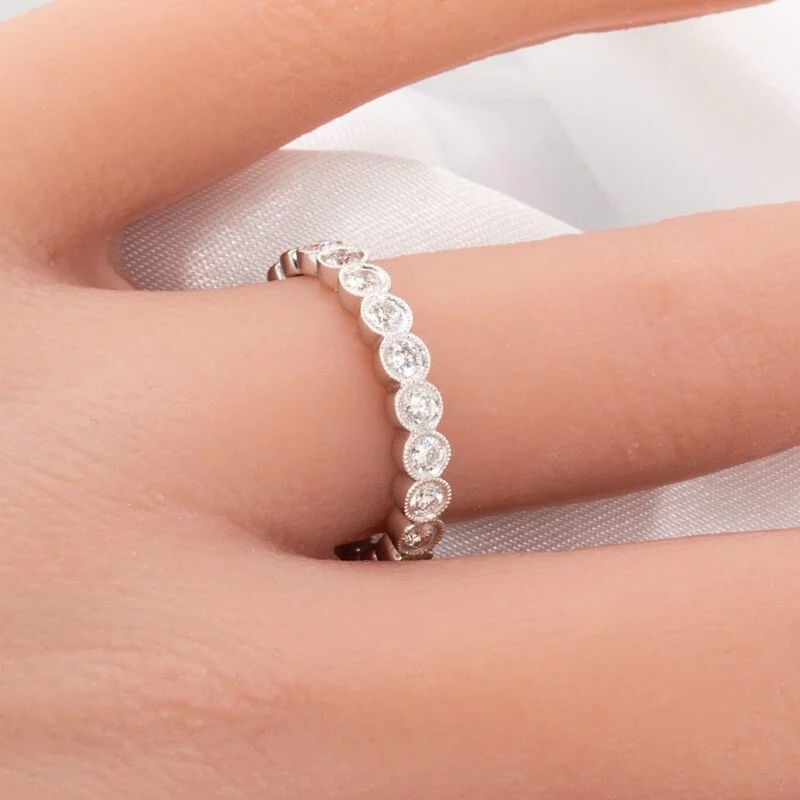 vintage inspired diamond wedding band