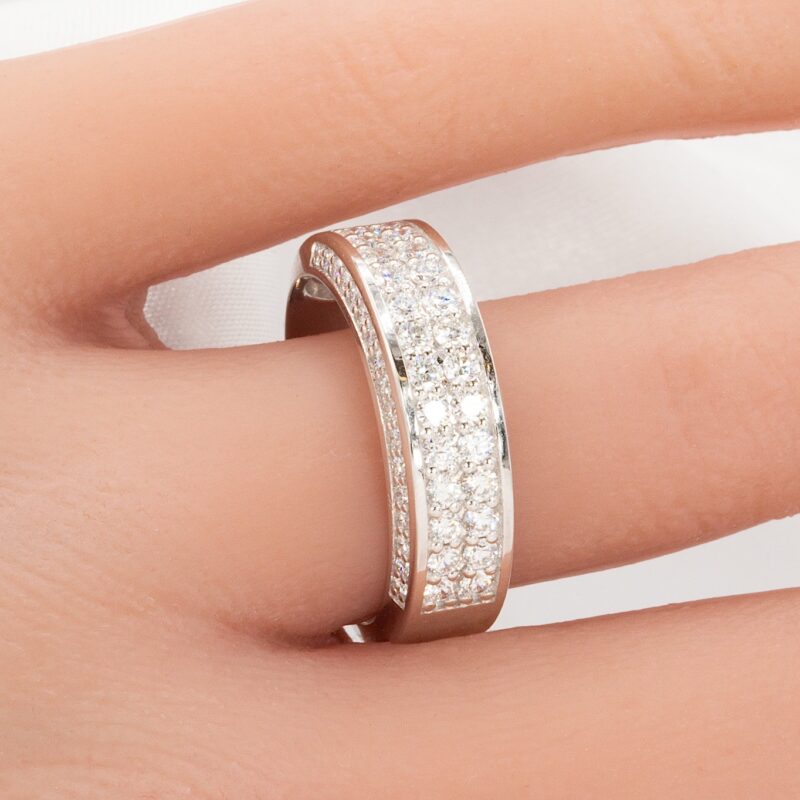 14k 1.25 CTW Mens Diamond Wedding Band