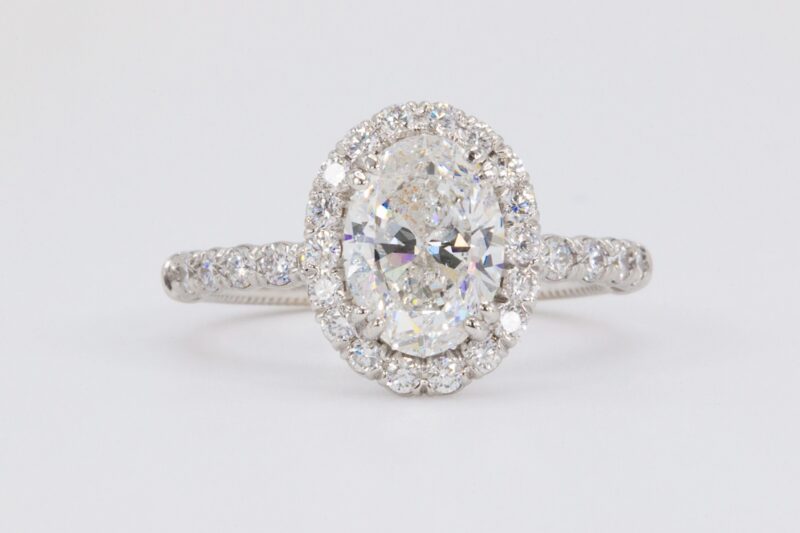 verragio oval halo natural diamond engagement ring