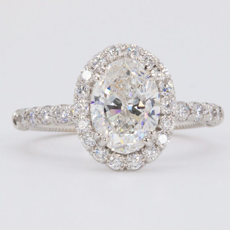 verragio oval halo natural diamond engagement ring