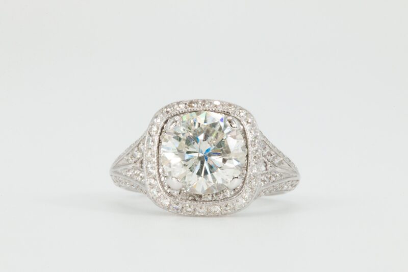 diamond halo engagement ring