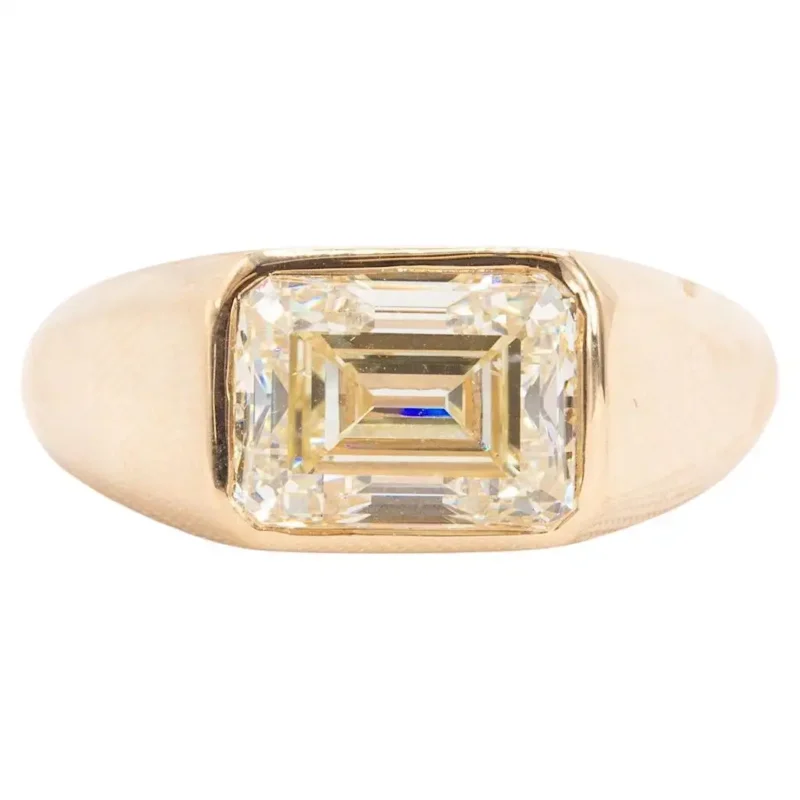 chunky emerald cut diamond ring