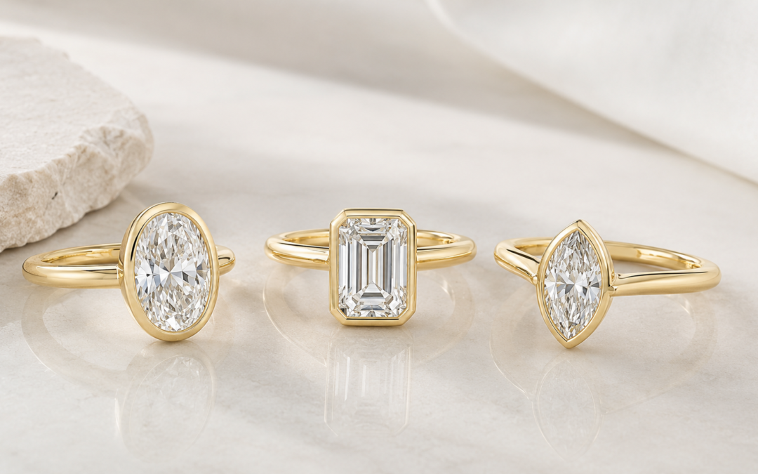 Bezel engagement ring in Houston