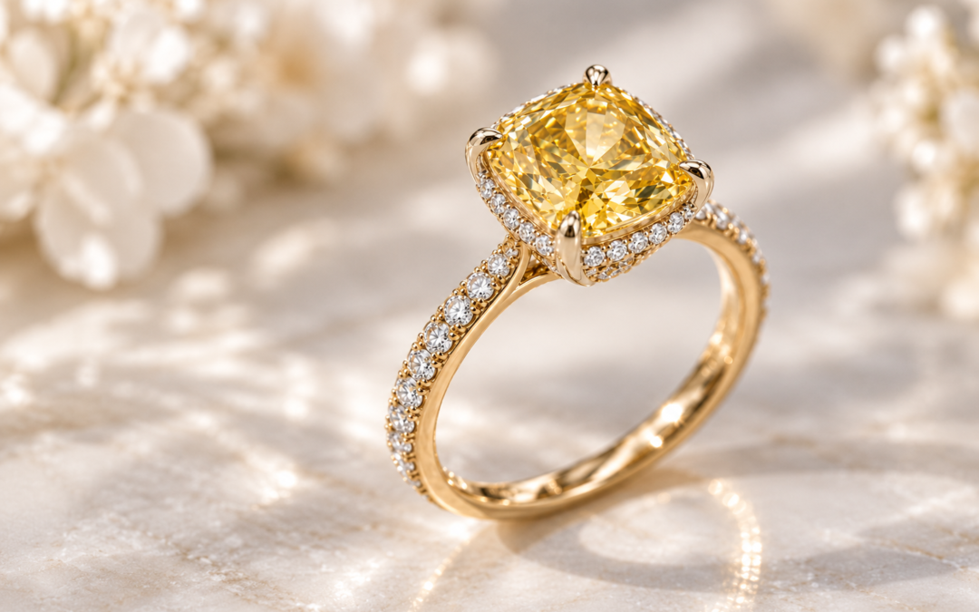 Radiant Yellow Diamond Halo Ring